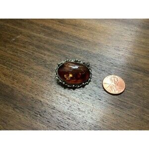 Vintage Soviet Honey Amber Brooch 1980s